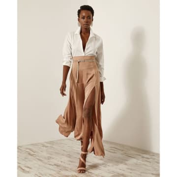 Access Fashion Cynthia Maxi Skirt In Pale Gold
