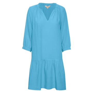 Part Two Chania Linen Dress Swim Cap Blue