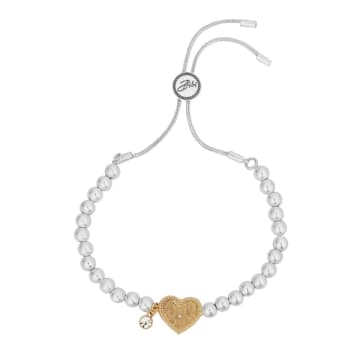Bibi Bijoux Jewellery Gold And Silver Heart On Fire Ball Bracelet