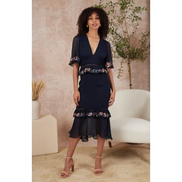 Hope & Ivy The Lucy Dress In Navy In Blue