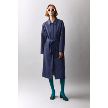 Welter Shelter Coat Rachel G Stretch Twill Navy In Blue