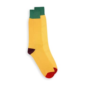 Burrows And Hare Fourway Socks In Yellow