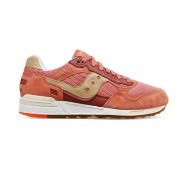 Saucony Coral And Tan 5000 Shadow Shoes In Pink