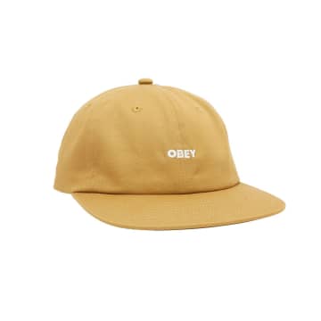 Obey Bold Twill 6 Panel Strapback In Brown
