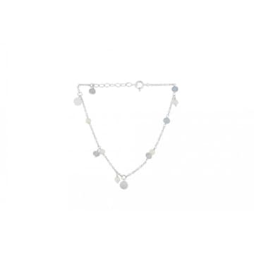 Pernille Corydon Afterglow Sea Bracelet In Silver W Freshwater Pearls & Blue Agate Stones In Metallic