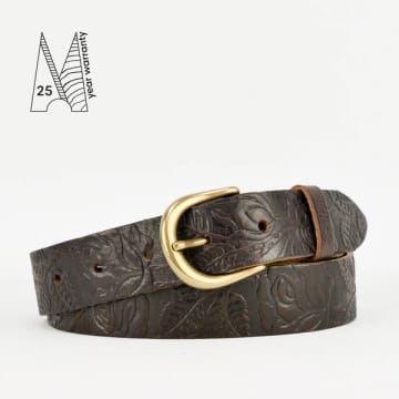 Village Leathers Tooled 1 1/4" Belt In Brown