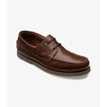 Loake Brown Waxy Leather Lymington Boat Shoes