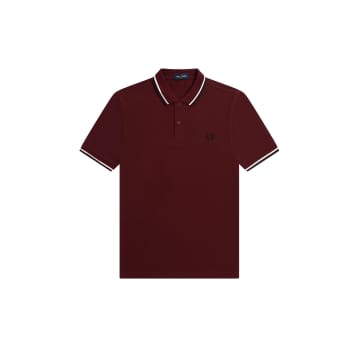 Fred Perry Slim Fit Twin Tipped Polo Oxblood / Crudo / Black