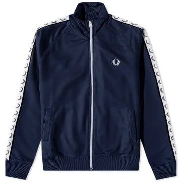 Shop Fred Perry Taped Track Jacket 4620 Carbon Blue
