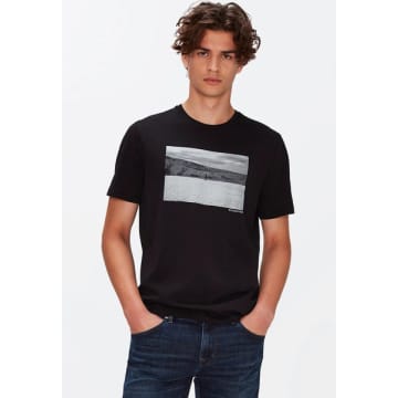7 For All Mankind Black Soft Cotton Photographic T Shirt