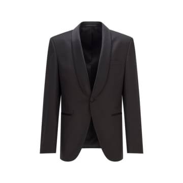Hugo Boss Black Virgin Wool Regular Fit With Shawl Lapels Dress Jacket