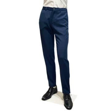 Canali Blue Impeccable Wool Smart Casual Trousers