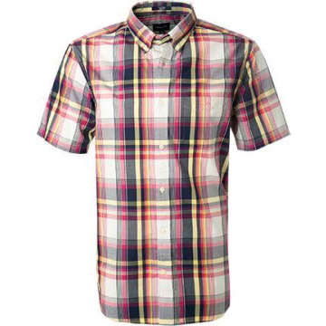 Gant Caberet Pink Regular And Indigo Check Fit Washed Short Sleeves Shirt