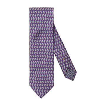 Eton Purple Silk Floral Print Tie