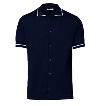 Circolo 1901 Navy Blue Short Sleeve Knitted Shirt
