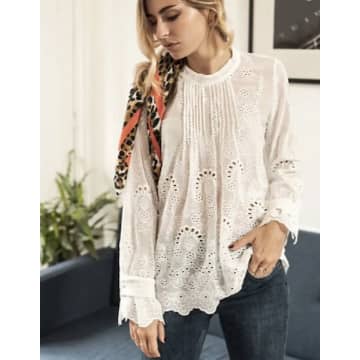 The Forest & Co. English Embroidery Blouse In White