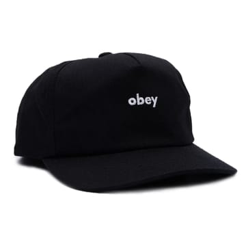 Obey Lowercase 5 Panel Snapback Cap In Black