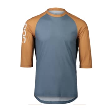 Poc T-shirt Mtb Pure 3/4 Uomo Calcite Blue/aragonite Brown