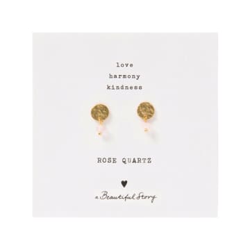 A Beautiful Story Mini Coin Rose Quartz Earrings