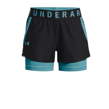 Under Armour Pantaloncini Play Up 2-in-1 Donna Black/glacier Blue