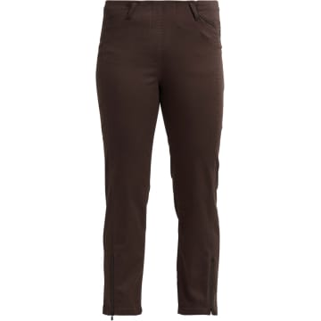 Laurie 3 By 4 Brown Piper Regular Trousers With Zip