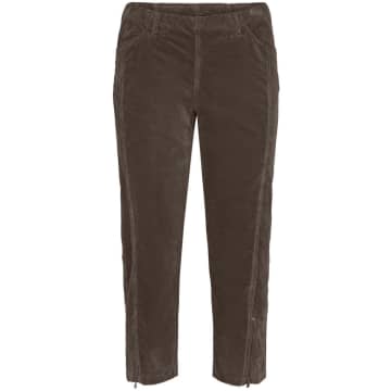 Laurie 7 By 8 Chocolate Piper Regular Crop Cord Trousers With Ankle Zip