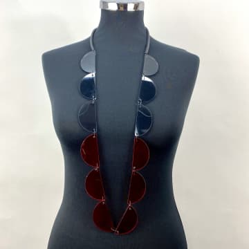 Christina Brampti Red Rubber And Plexiglass Necklace