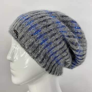 Vizio Grey And Blue Sequenced Floppy Hat