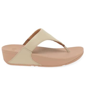 Fitflop Stone Beige Lulu Leather Toe Post Sandals In Neturals