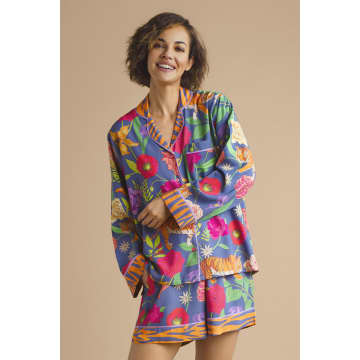 Karabo Powder Designs Floral Tiger Face Supersoft Summer Pyjamas L