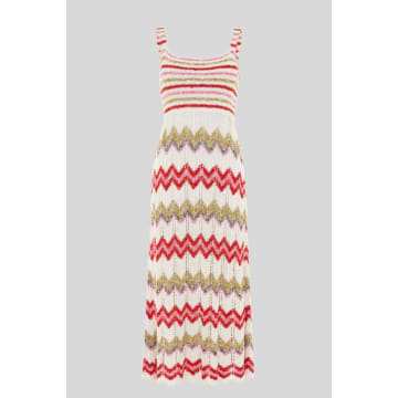 Hayley Menzies Boucle Twisted Sundress Zig-zag Navy In Blue