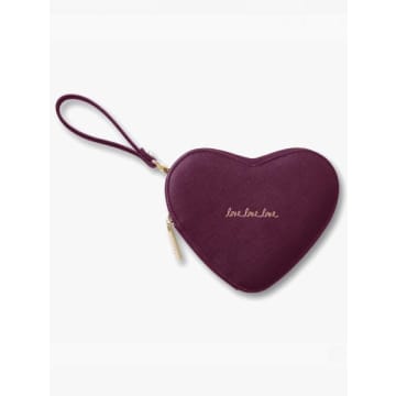 Katie Loxton Burgundy Heart Love Love Love Printed Clutch