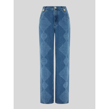 Hayley Menzies Tapered Jeans Aztec Lazer In Blue