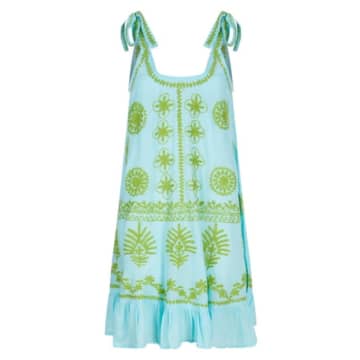 Pranella Aqua Lime Remi Slip Dress
