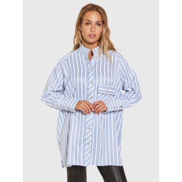 Norr Lily Quilted Shirt Blue Stripe