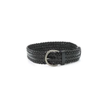 Vimoda Black Plaited Leather Belt