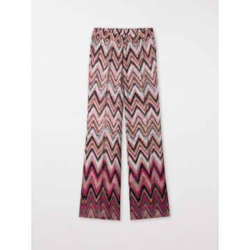 Luisa Cerano Pink And Barolo Zig Zag Printed Trousers