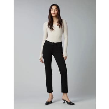 Dl1961 Black Peached Raw Mara Straight Ankle Jeans