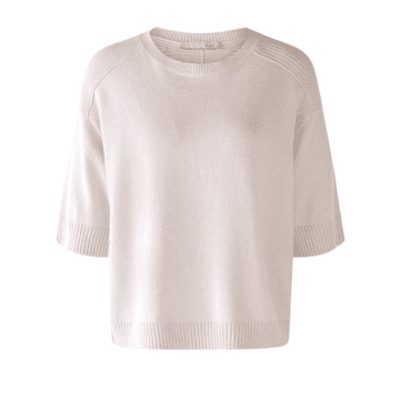Ouí Off White Round Necked Pullover Sweater