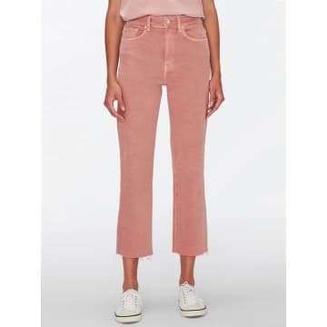 7 For All Mankind Logan Stovepipe With Raw Cut Hem Burnt Brick In Pink