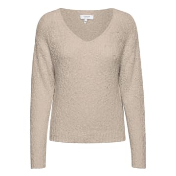 B.young Cement Bymala V Neck Jumper In Ivory White
