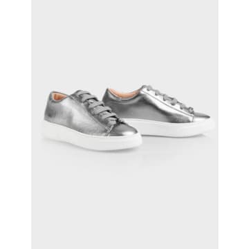 Marc Cain Silver Leather Sneakers In Metallic