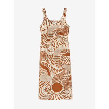Ottod'ame Brown And Cream Summer Dress