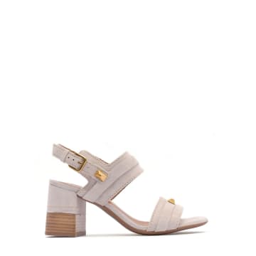 Alpe Ivory Heeled Suede Sandals