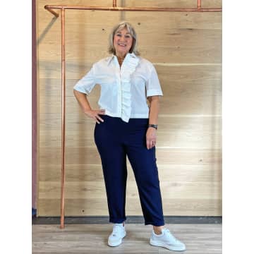 Ottod'ame Navy Trousers In Blue