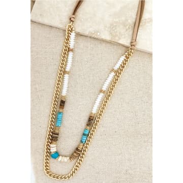 Envy Long Gold Adjustable Necklace With Bead Detail