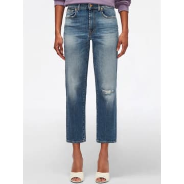 7 For All Mankind Light Blue The Modern Straight Rewrite Wash Jeans