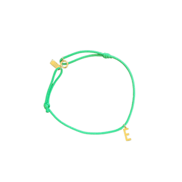 Acmée Eternity Letter Bracelet "e" In Green