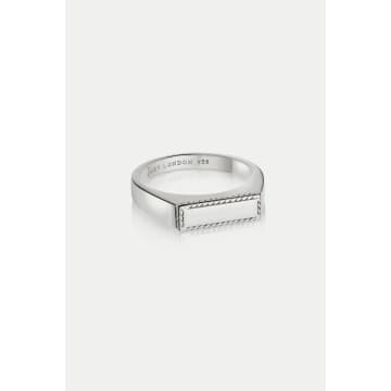 Daisy London Silver Stacked Rope Signet Ring In Metallic