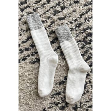 Le Bon Shoppe Colour Block White Linen / Grey Cottage Socks